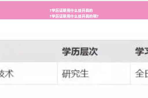 ?学历证明用什么纸开具的
?学历证明用什么纸开具的呢?
