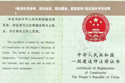 ?我高中没会考，没毕业证，想出国去，能签证吗?签证高中学历证明
?