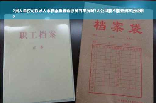 ?用人单位可以从人事档案里查看职员的学历吗?大公司能不能查到学历证明
?