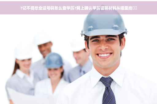 ?记不得毕业证号码怎么查学历?网上确认学历证明材料从哪里找⚡️