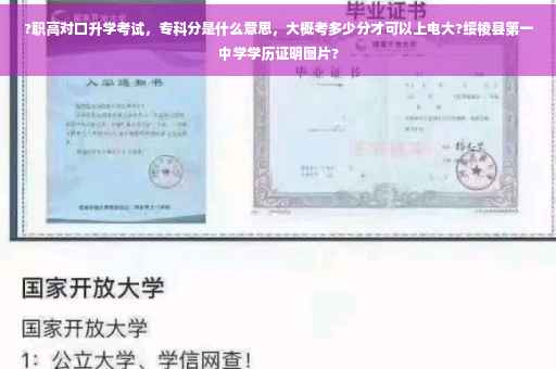 ?职高对口升学考试，专科分是什么意思，大概考多少分才可以上电大?绥棱县第一中学学历证明图片?