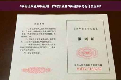 ?学籍证明跟学历证明一样吗怎么查?学籍跟学号有什么区别?
