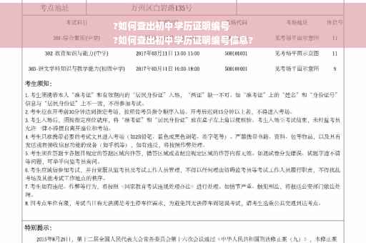 ?如何查出初中学历证明编号
?如何查出初中学历证明编号信息?