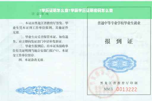 ?学历证明怎么查?学籍学历证明密码怎么查
?