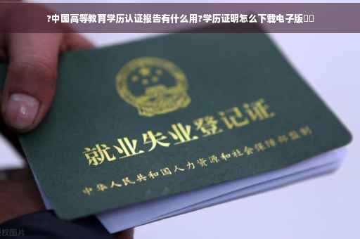 ?中国高等教育学历认证报告有什么用?学历证明怎么下载电子版⚡️