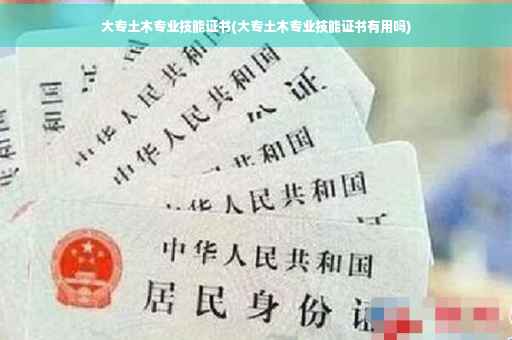 大专土木专业技能证书(大专土木专业技能证书有用吗)
