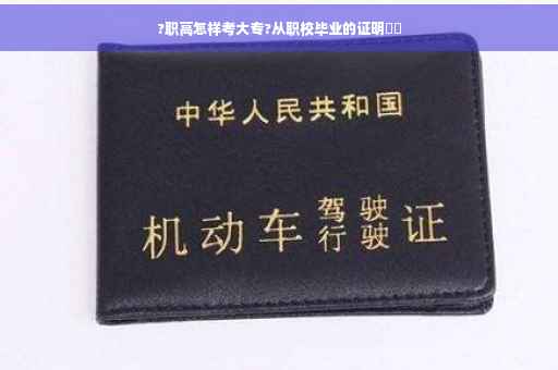 ?职高怎样考大专?从职校毕业的证明⚡️