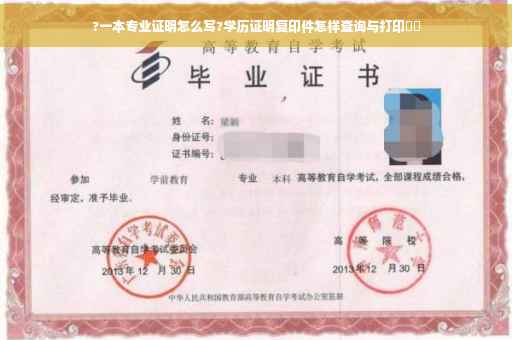 ?一本专业证明怎么写?学历证明复印件怎样查询与打印⚡️