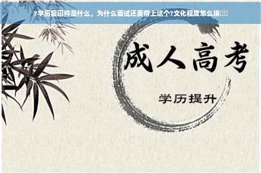 ?学历复印件是什么，为什么面试还要带上这个?文化程度怎么填⚡️