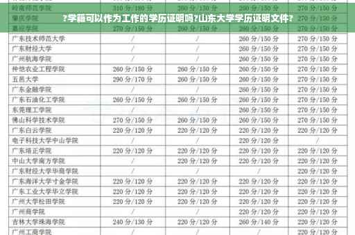 ?学籍可以作为工作的学历证明吗?山东大学学历证明文件?
