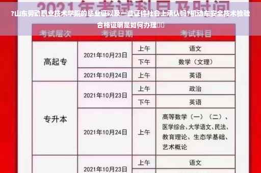 ?山东劳动职业技术学院的毕业证以及一些证件社会上承认吗?机动车安全技术检验合格证明是如何办理⚡️