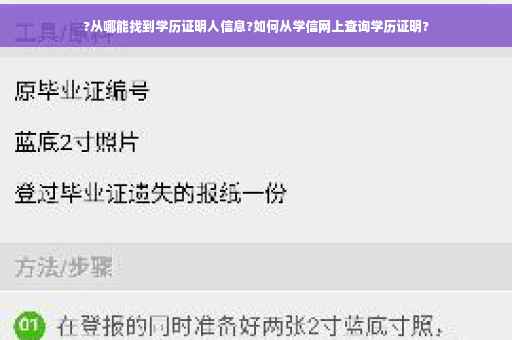 ?从哪能找到学历证明人信息?如何从学信网上查询学历证明?