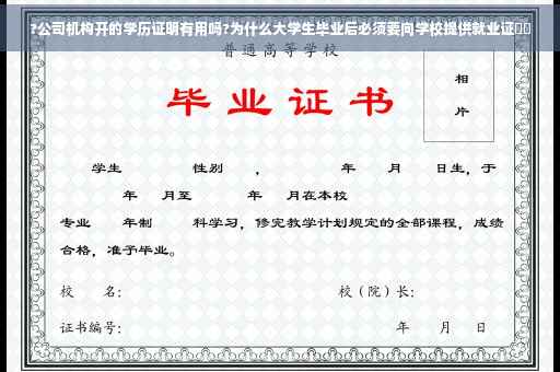 ?公司机构开的学历证明有用吗?为什么大学生毕业后必须要向学校提供就业证⚡️
