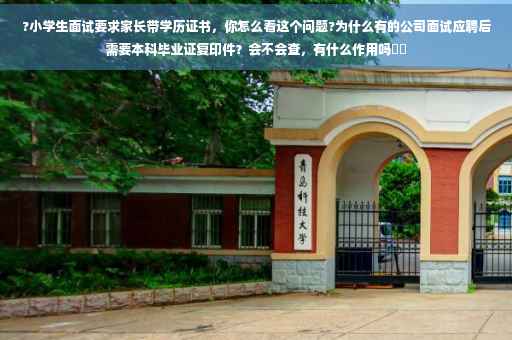 ?小学生面试要求家长带学历证书，你怎么看这个问题?为什么有的公司面试应聘后需要本科毕业证复印件？会不会查，有什么作用吗⚡️
