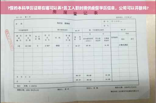 ?假的本科学历证明在哪可以弄?员工入职时提供虚假学历信息，公司可以开除吗?