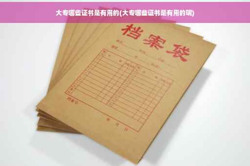 大专哪些证书是有用的(大专哪些证书是有用的呢)