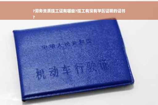 ?劳务资质技工证有哪些?技工有没有学历证明的证书
?