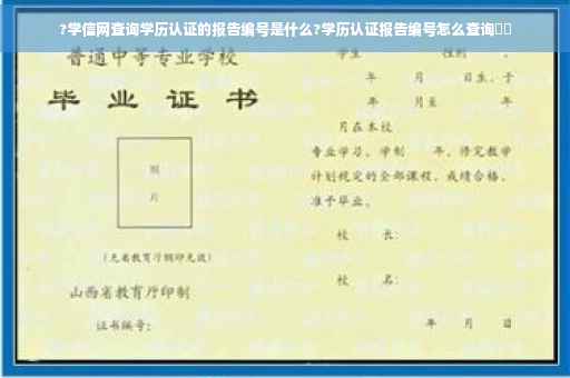 ?学信网查询学历认证的报告编号是什么?学历认证报告编号怎么查询⚡️