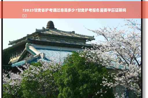 ?2023甘肃省护考通过率是多少?甘肃护考报名需要学历证明吗
⚡️