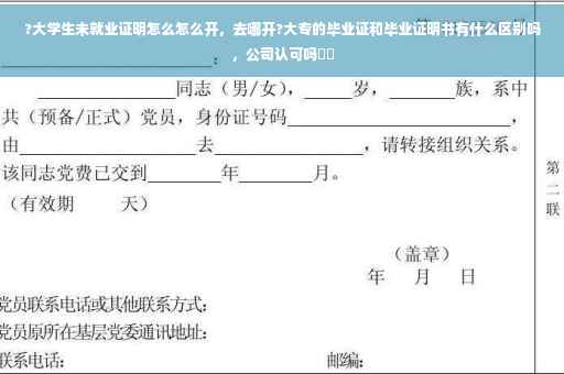 ?大学生未就业证明怎么怎么开，去哪开?大专的毕业证和毕业证明书有什么区别吗，公司认可吗⚡️