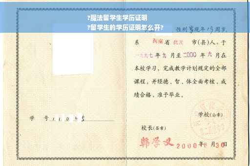 ?魔法留学生学历证明
?留学生的学历证明怎么开?