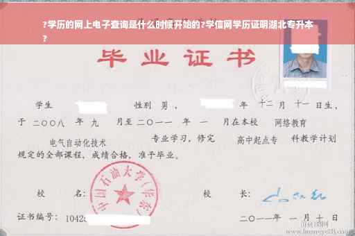 ?学历的网上电子查询是什么时候开始的?学信网学历证明湖北专升本
?