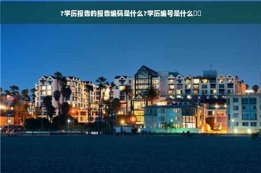 ?学历报告的报告编码是什么?学历编号是什么⚡️