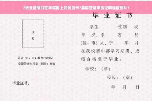 ?毕业证明书在学信网上如何显示?美国签证学历证明模板图片?