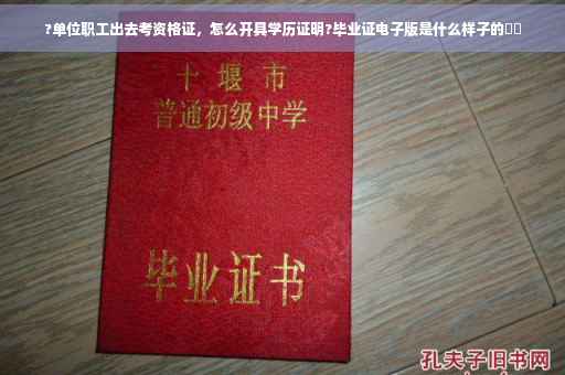 ?单位职工出去考资格证，怎么开具学历证明?毕业证电子版是什么样子的⚡️