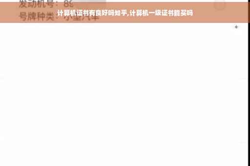 计算机证书有良好吗知乎,计算机一级证书能买吗