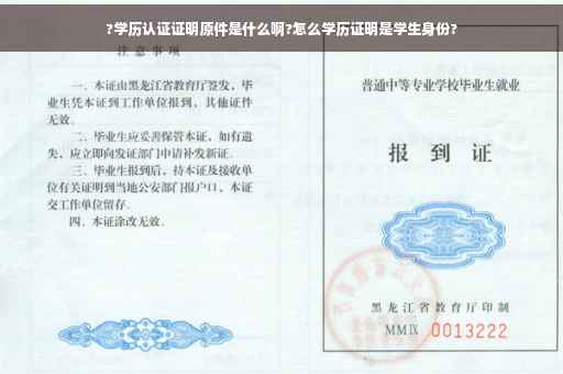 ?学历认证证明原件是什么啊?怎么学历证明是学生身份?