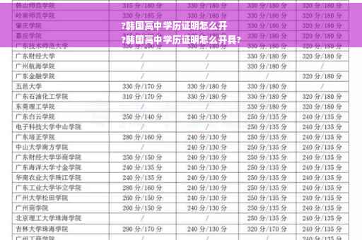 ?韩国高中学历证明怎么开
?韩国高中学历证明怎么开具?