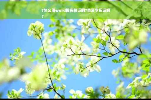 ?怎么用word做在校证明?自写学历证明
?