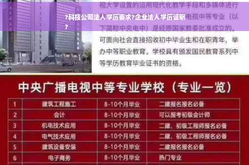 ?科技公司法人学历要求?企业法人学历证明
?
