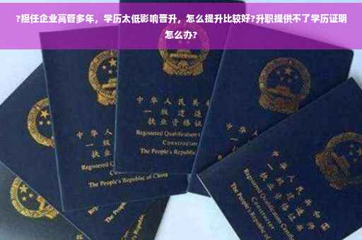 ?担任企业高管多年，学历太低影响晋升，怎么提升比较好?升职提供不了学历证明怎么办?