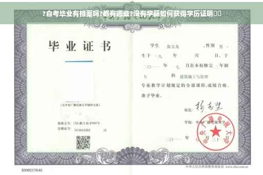 ?自考毕业有档案吗?都有哪些?没有学籍如何获得学历证明⚡️