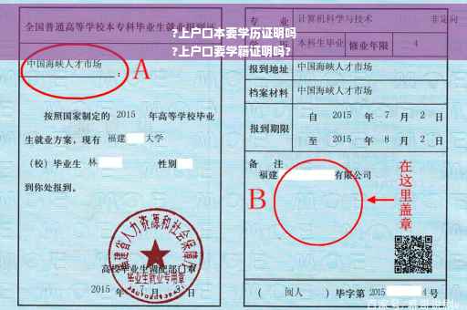 ?上户口本要学历证明吗
?上户口要学籍证明吗?