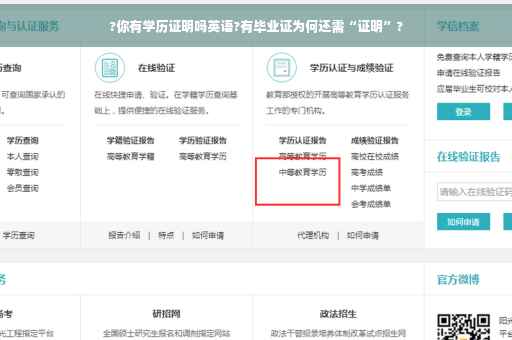 ?你有学历证明吗英语?有毕业证为何还需“证明”?