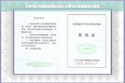大专可以考哪些有用的证书,大专可以考那些证书有用