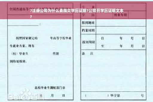?注册公司为什么要提交学历证明?公司开学历证明文本
?