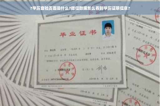 ?学历查验页面是什么?微信数据怎么看到学历证明信息?