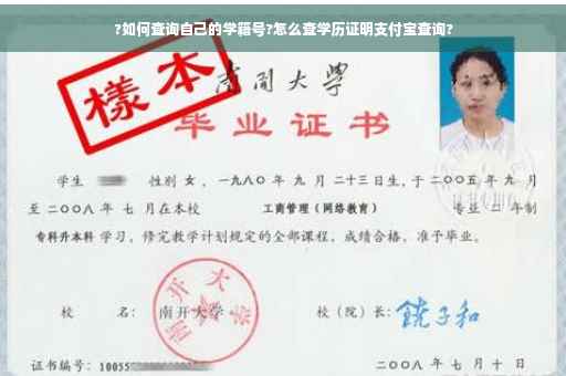?如何查询自己的学籍号?怎么查学历证明支付宝查询?