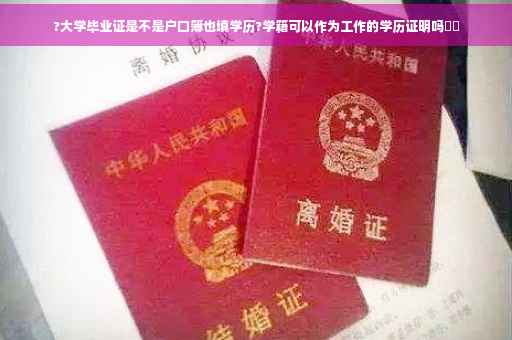 ?大学毕业证是不是户口簿也填学历?学籍可以作为工作的学历证明吗⚡️