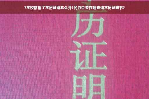?学校撤销了学历证明怎么开?民办中专在哪查询学历证明书?