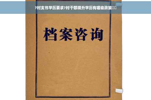 ?村支书学历要求?村干部提升学历有哪些政策⚡️
