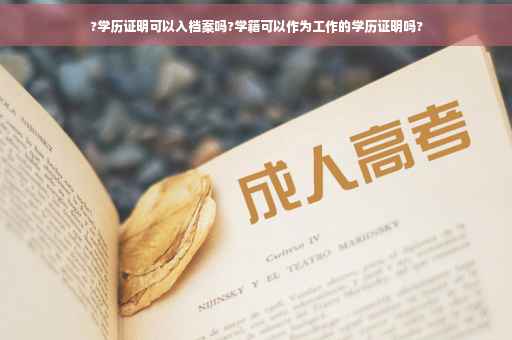 ?学历证明可以入档案吗?学籍可以作为工作的学历证明吗?