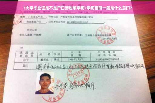 ?大学毕业证是不是户口簿也填学历?学历证明一般是什么章印?