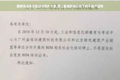 新余市高中毕业证书图片大全,网上能查到自己名下的不动产证吗