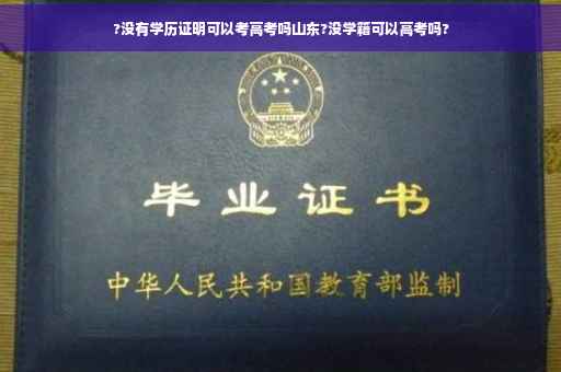 ?没有学历证明可以考高考吗山东?没学籍可以高考吗?