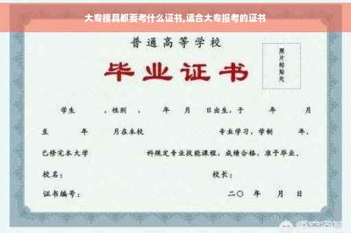 大专模具都要考什么证书,适合大专报考的证书